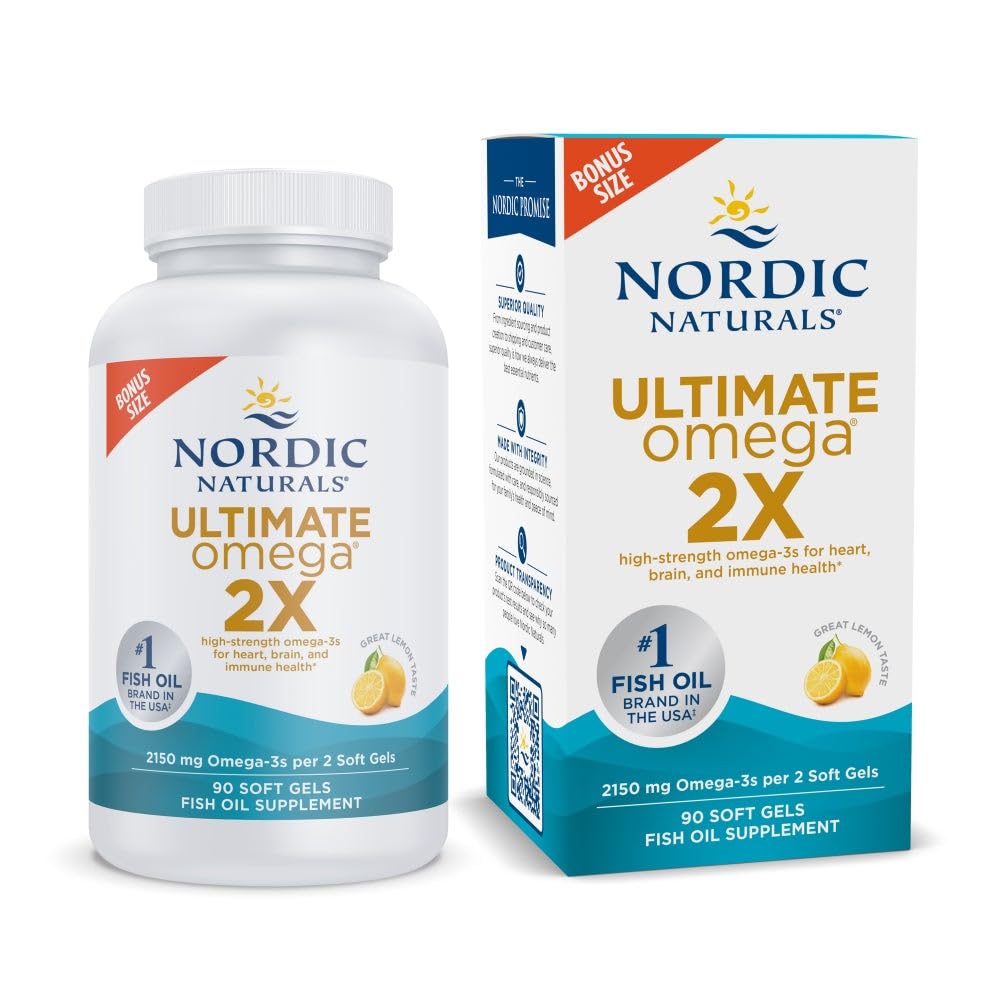 Nordic Naturals Ultimate Omega 2X lemon bottle for daily wellness support