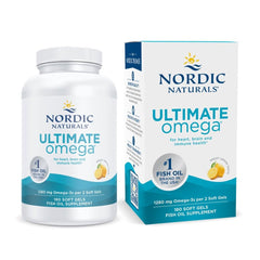 Nordic Naturals Ultimate Omega Lemon bottle with 180 soft gels