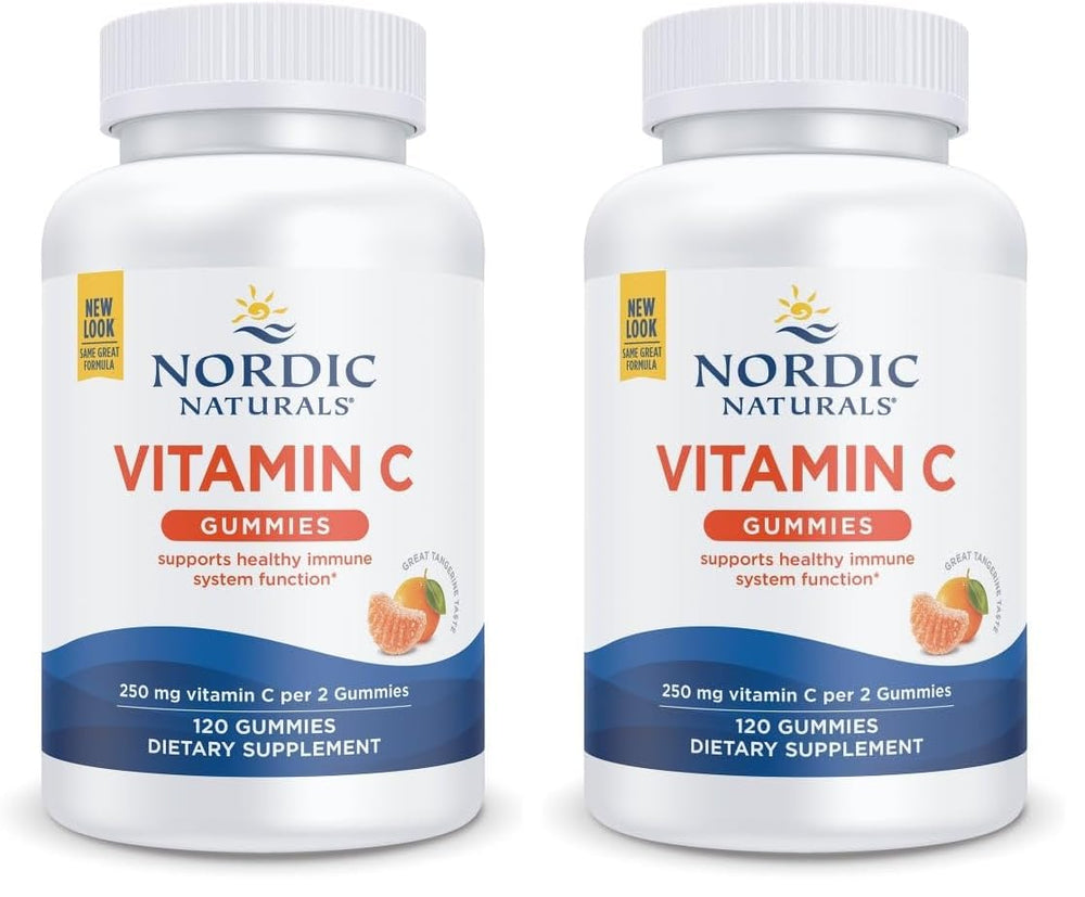 Nordic Naturals Vitamin C Gummies Tart Tangerine bottles and packaging