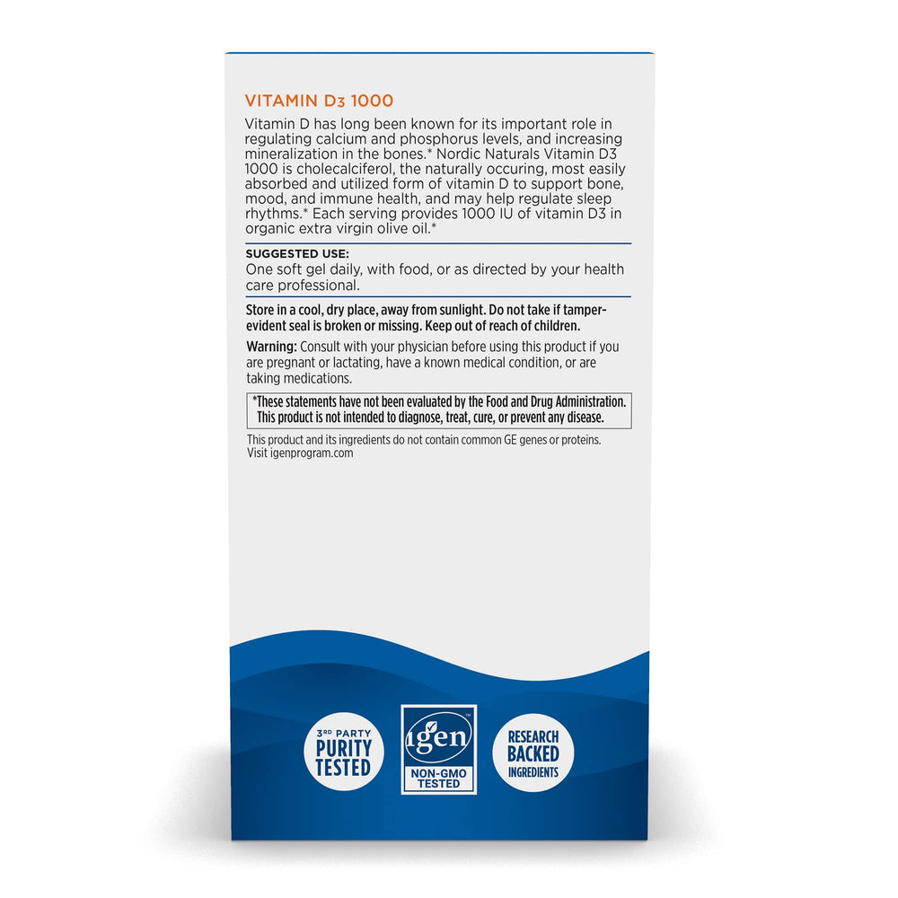 Vitamin D3 1000 IU soft gel with orange flavor