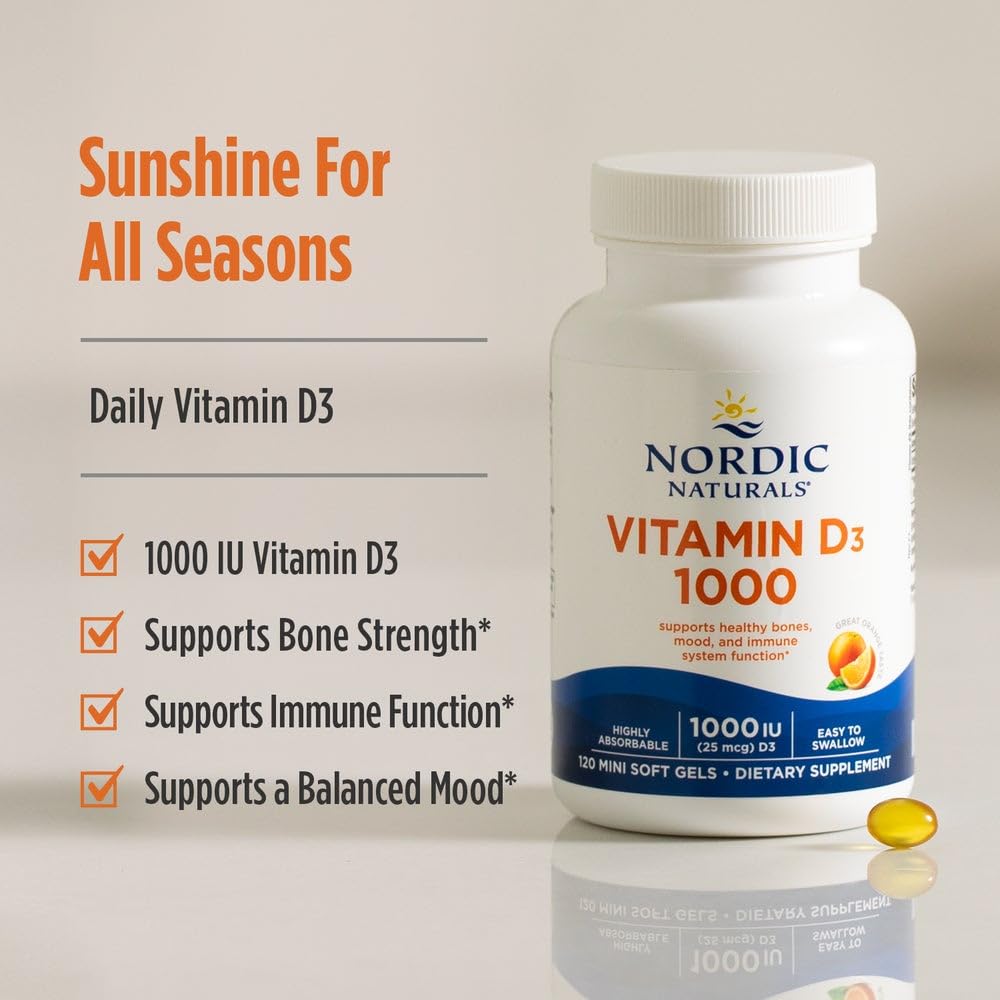 Non-GMO, gluten-free and dairy-free Vitamin D3 1000 Orange flavor