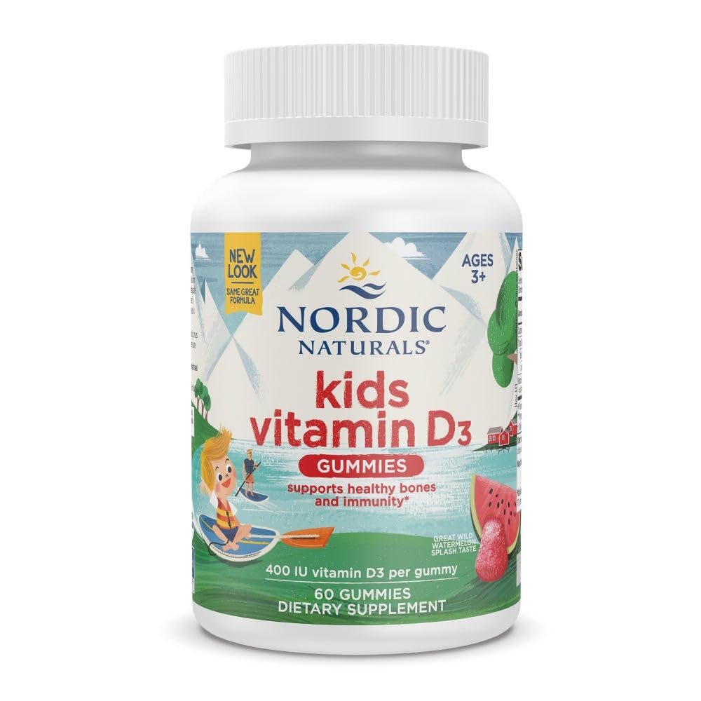 Nordic Naturals Vitamin D3 Gummies Kids bottle with Wild Watermelon Splash flavor