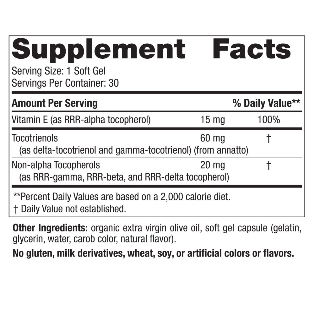 Close-up side view of Nordic Naturals Vitamin E Complex bottle