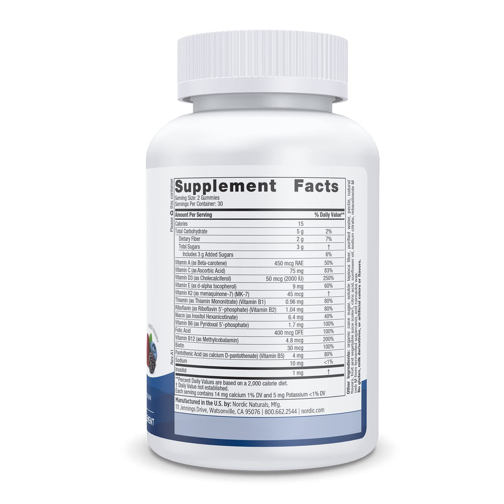 Front view of Nordic Naturals Women's Multivitamin Gummies bottle