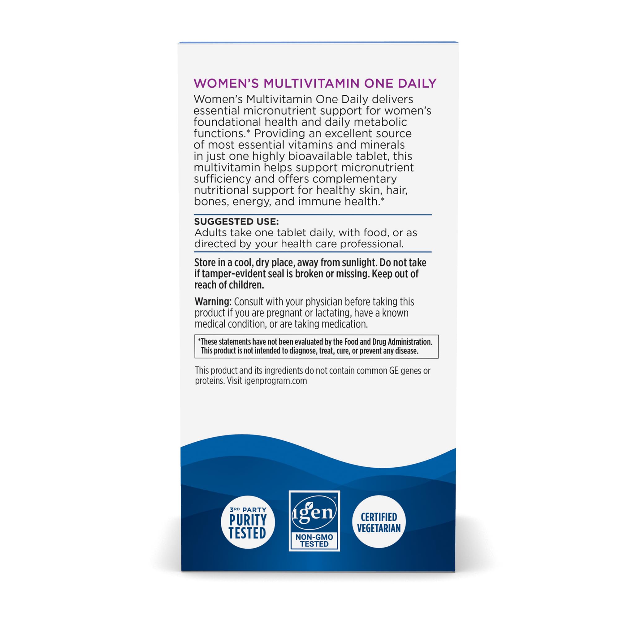 Nordic Naturals Women’s Multivitamin One Daily product label close-up