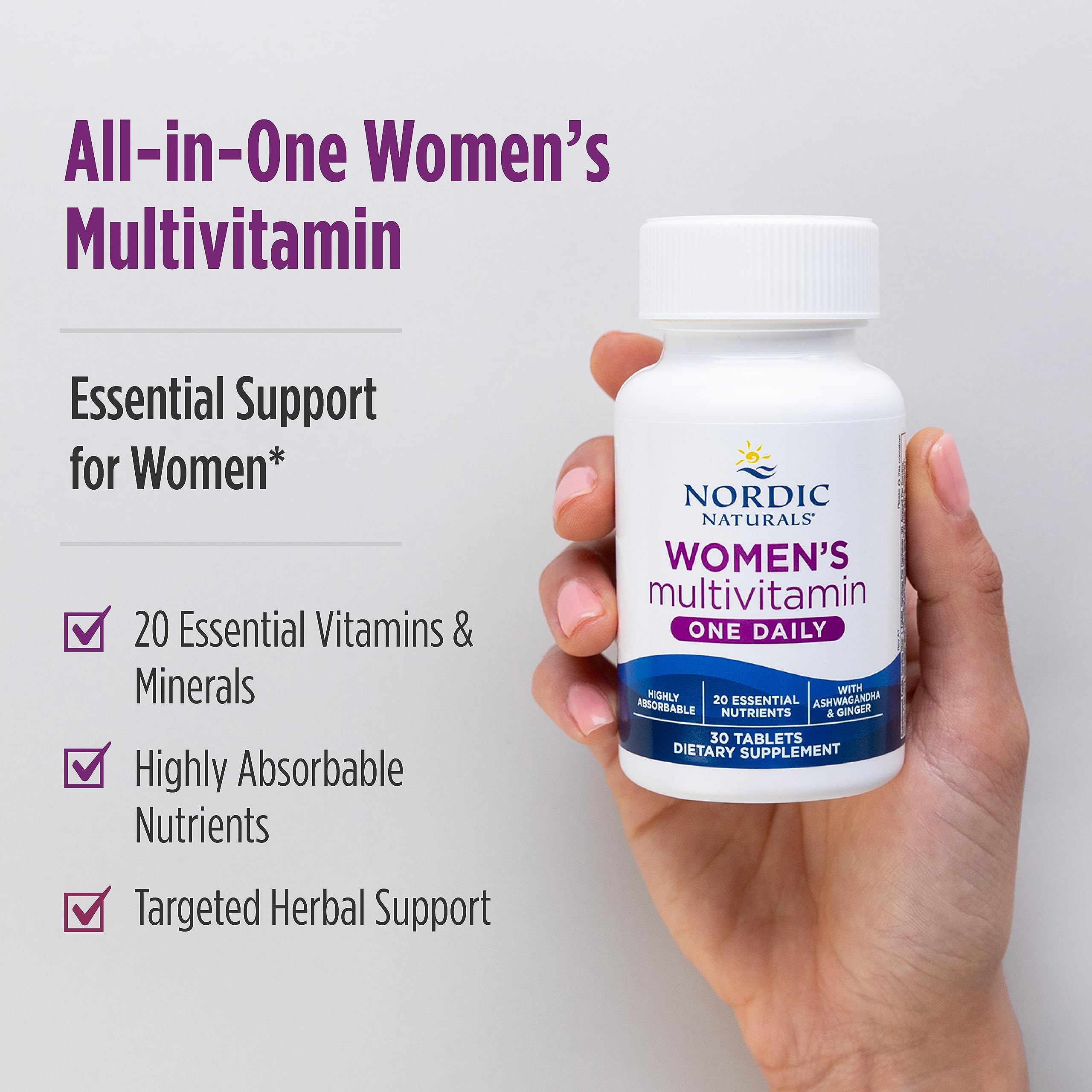 Lifestyle image showing daily use of the multivitamin