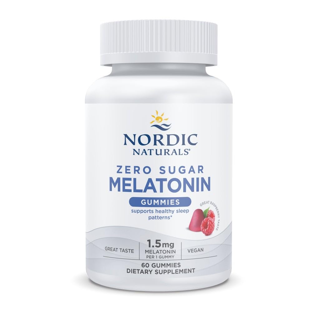 Front view of Nordic Naturals Zero Sugar Melatonin Gummies Raspberry bottle