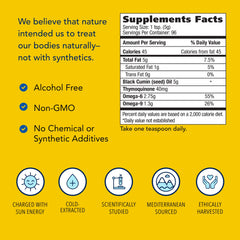 Full ingredient list for North American Herb & Spice Black Seed Oil