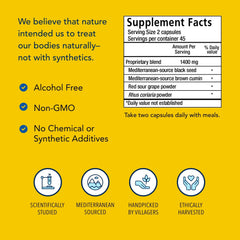 Illustration showing serving size of 2 capsules