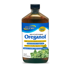 Bottle of North American Herb & Spice Juice of Oregano 12 oz - front view