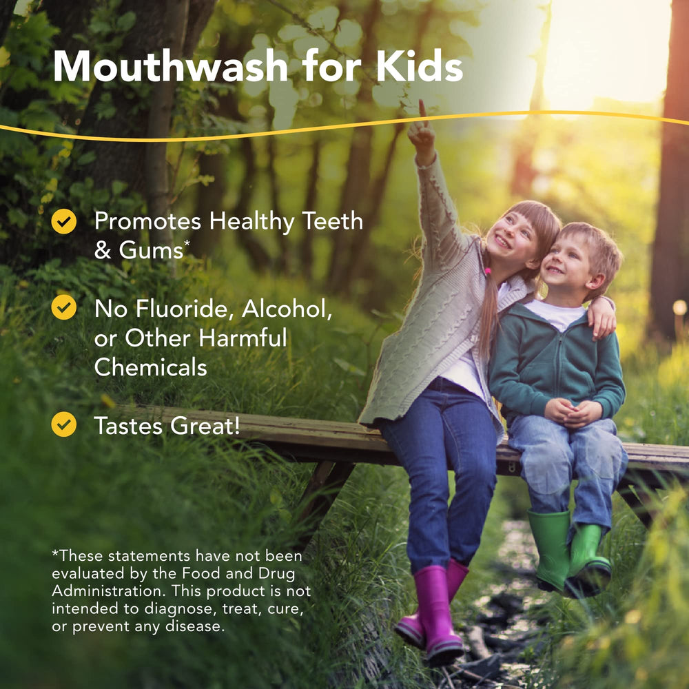 Back label showing ingredients of Kid-e-kare Strawberry Oral Clenz
