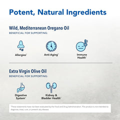 Ingredients: organic wild Mediterranean oregano oil and organic extra virgin olive oil