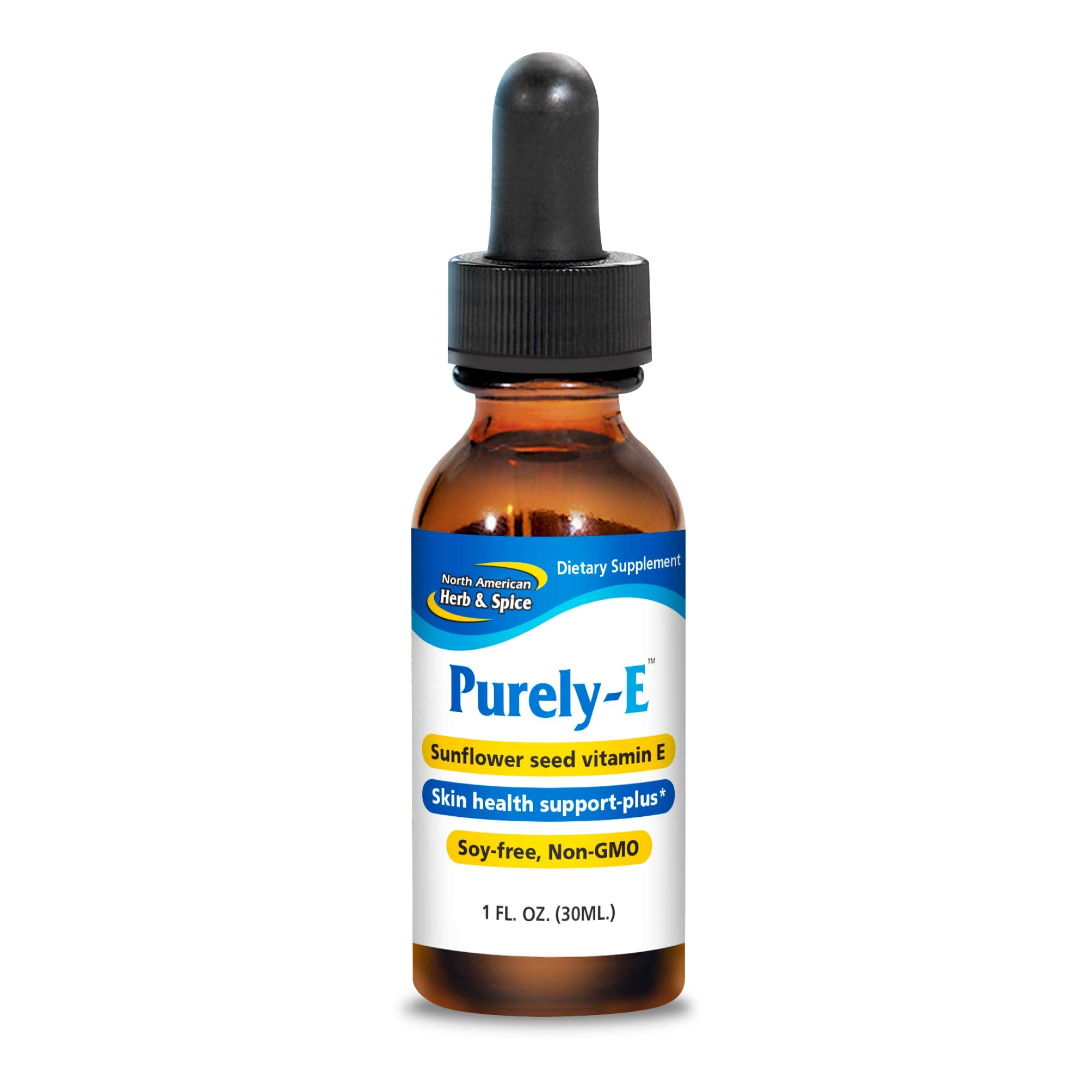 Front view of Purely-e Oil 1-Ounce bottle by North American Herb and Spice