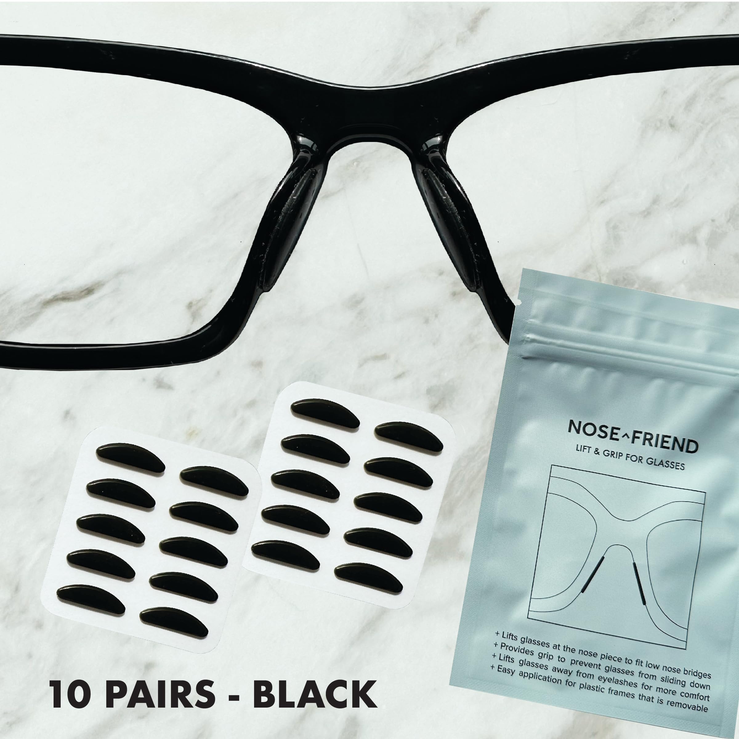 Close-up of NOSE FRIEND 1.2mm ultra-thin nose pads – Clear, view 2