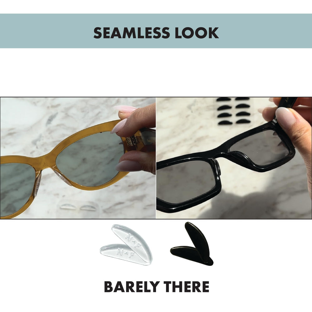Graphic demonstrating easy application and removal of NOSE FRIEND pads.