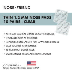 Close-up of black nose pads included with the set.