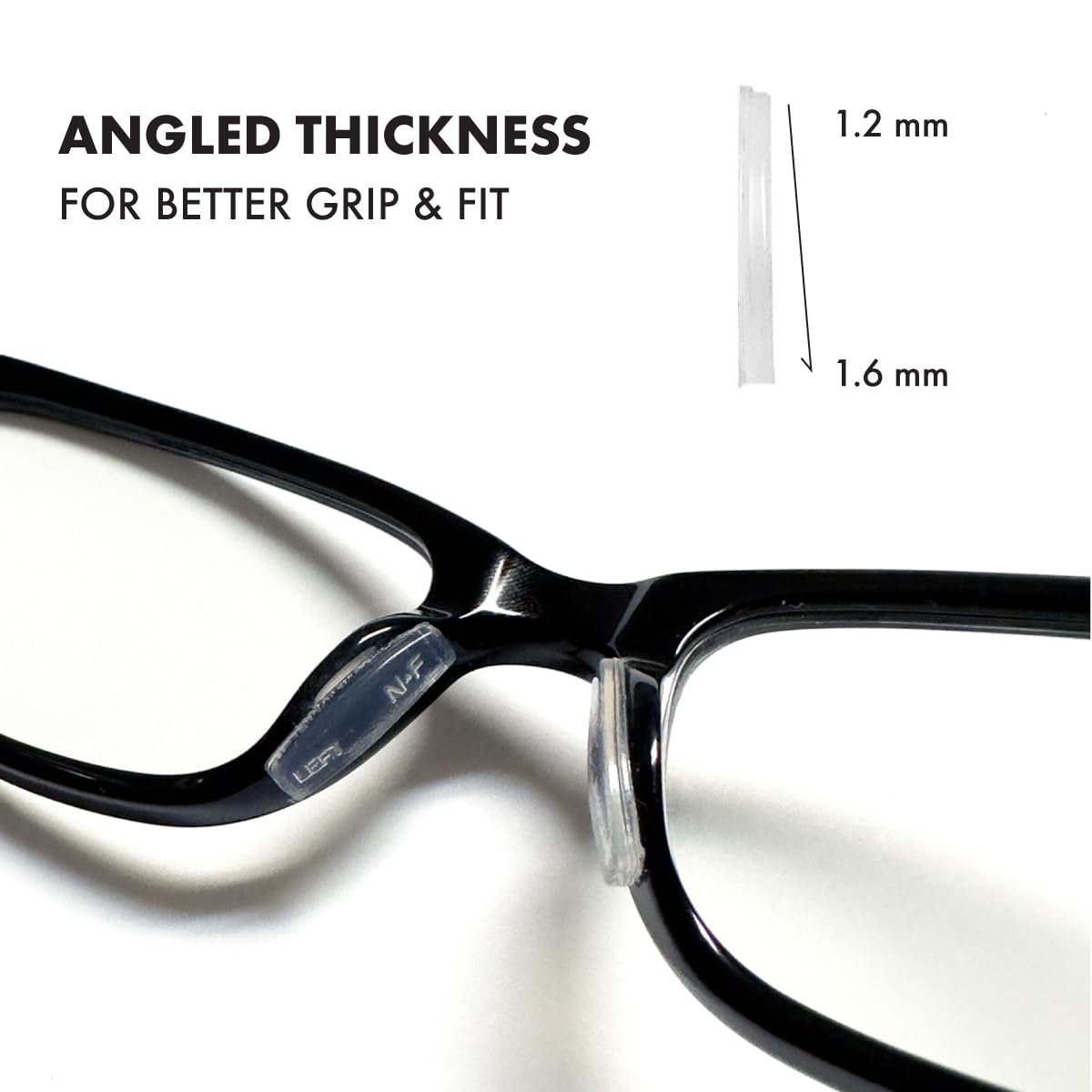 Angled-height Nose Pad Grips for Better Fit