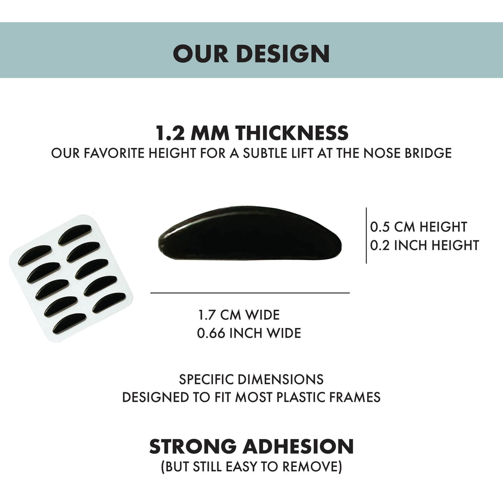 Close-up of NOSE FRIEND black nose pads (medical grade silicone)