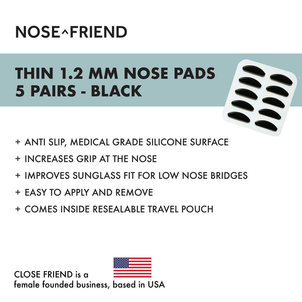 Close-up of NOSE FRIEND clear nose pads (medical grade silicone)
