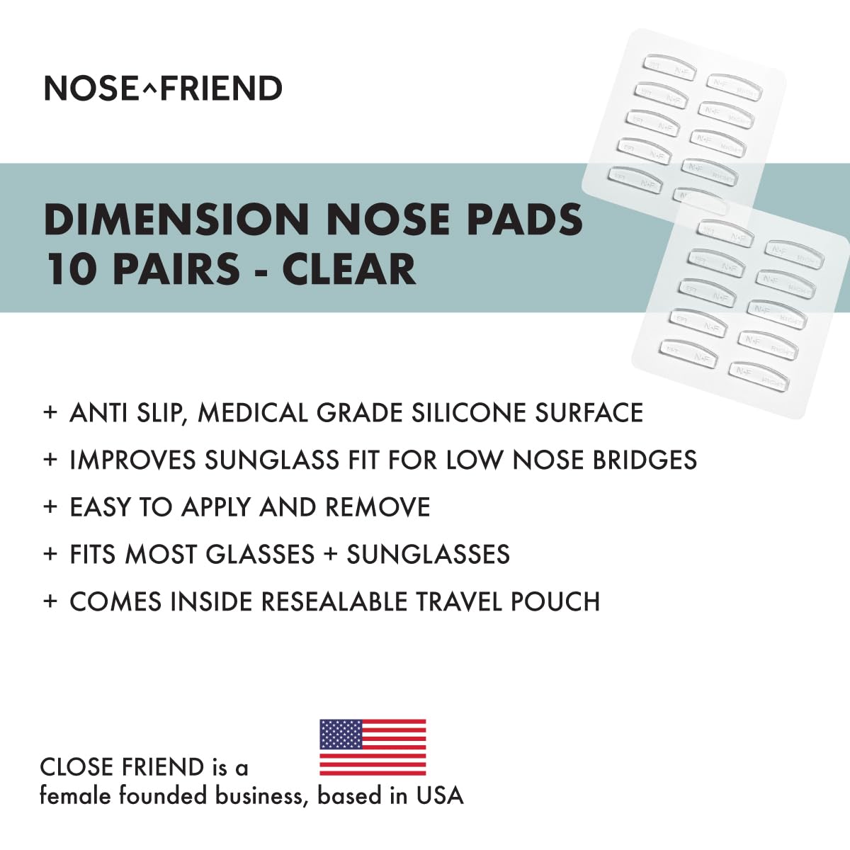Nose Pad Grips for Glasses and Sunglasses on Nose Bridge