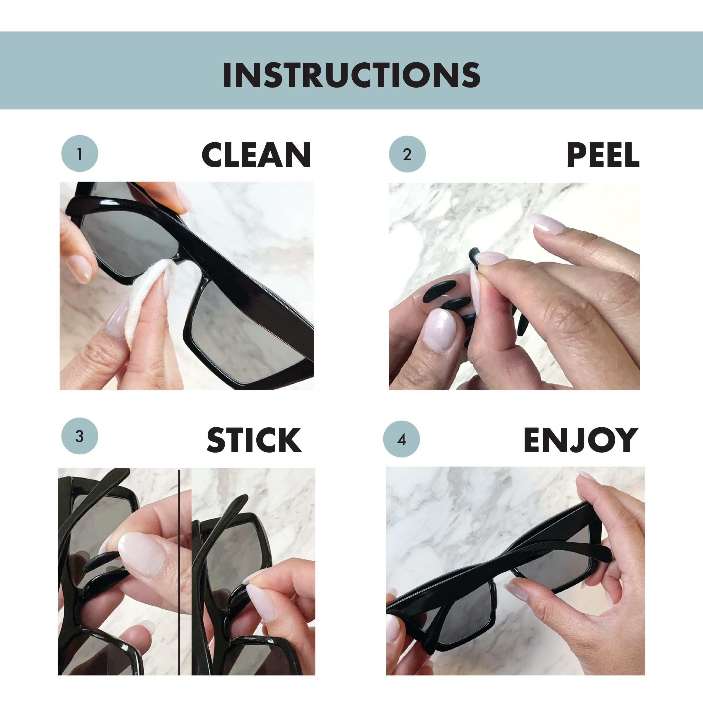 Packaging and product details for medical-grade silicone nose pads