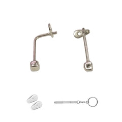 Metal eyeglasses nose pad arm close-up