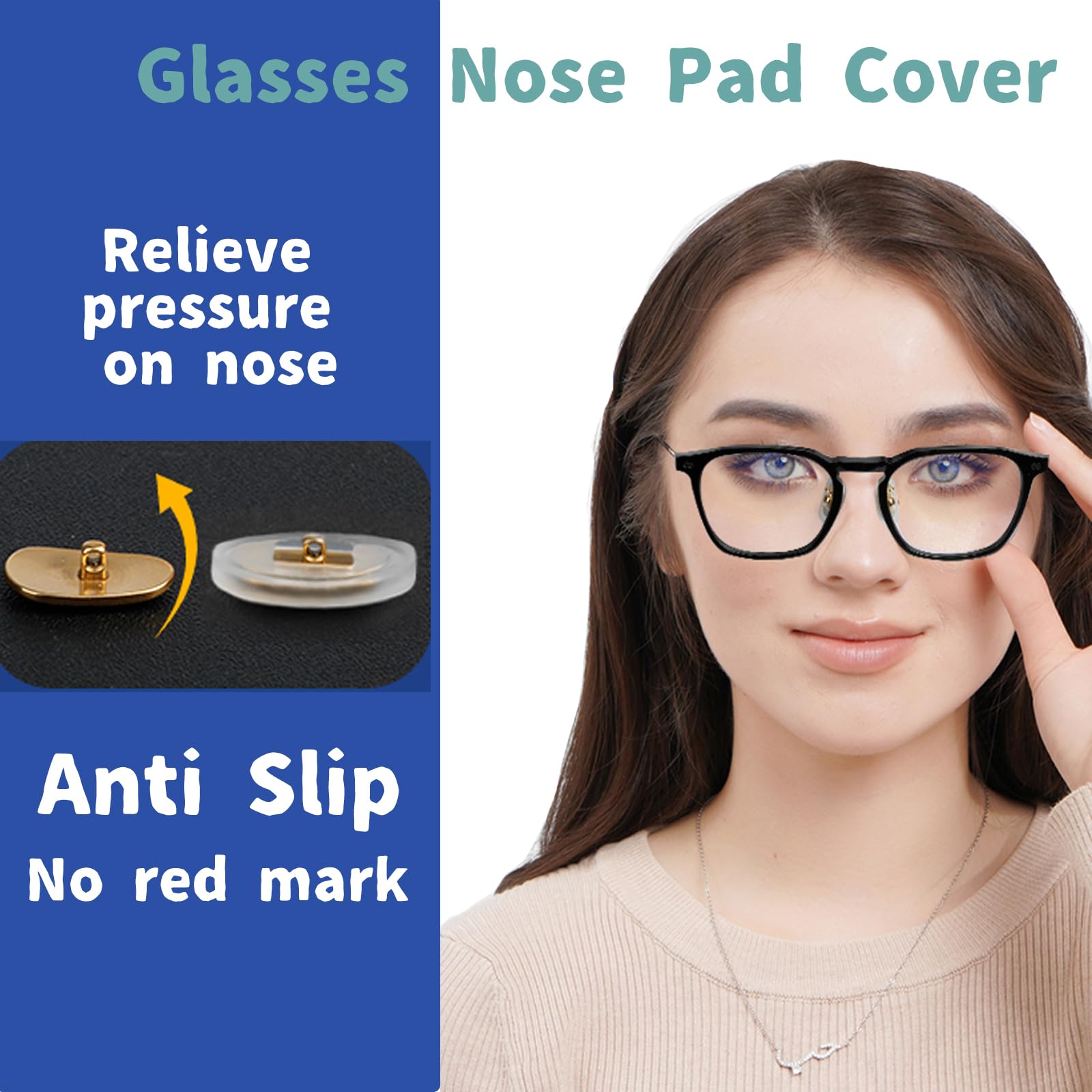 Close-up of soft silicone nose pad cover material