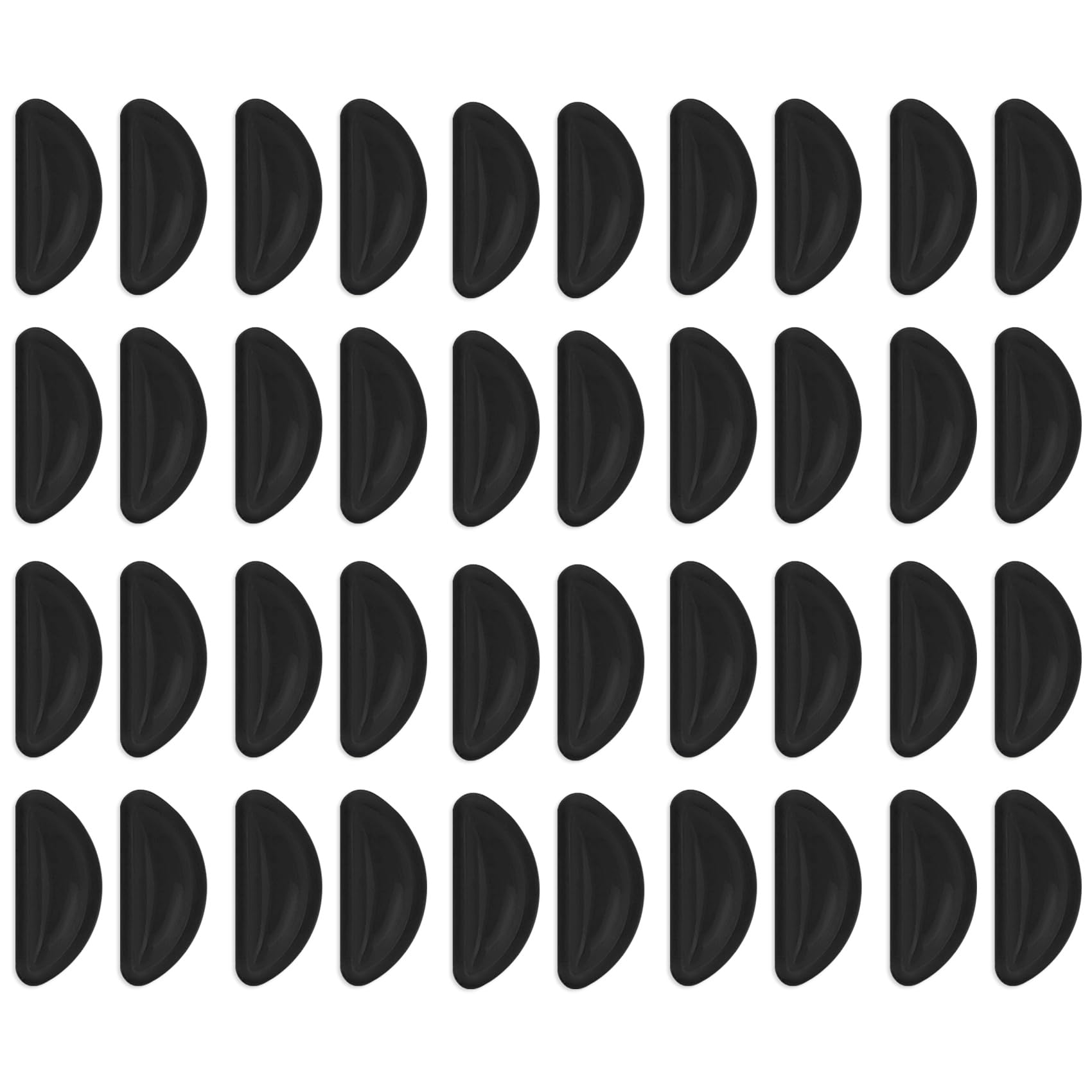 Close-up of black adhesive silicone eyeglass nose pad