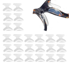 Butterfly-shaped silicone anti-slip eyeglass nose pad attached to frame