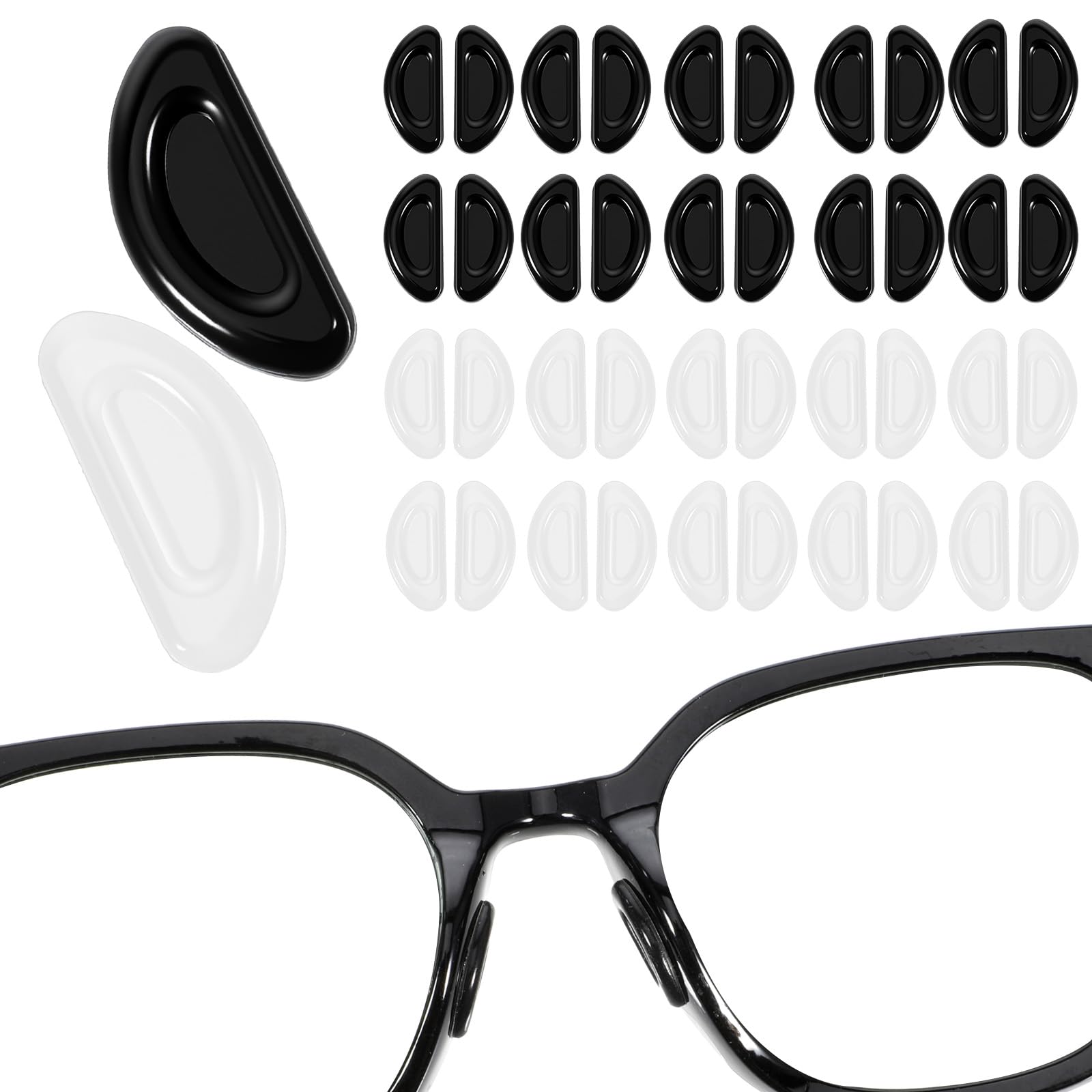 20 pairs of silicone eyeglass nose pads