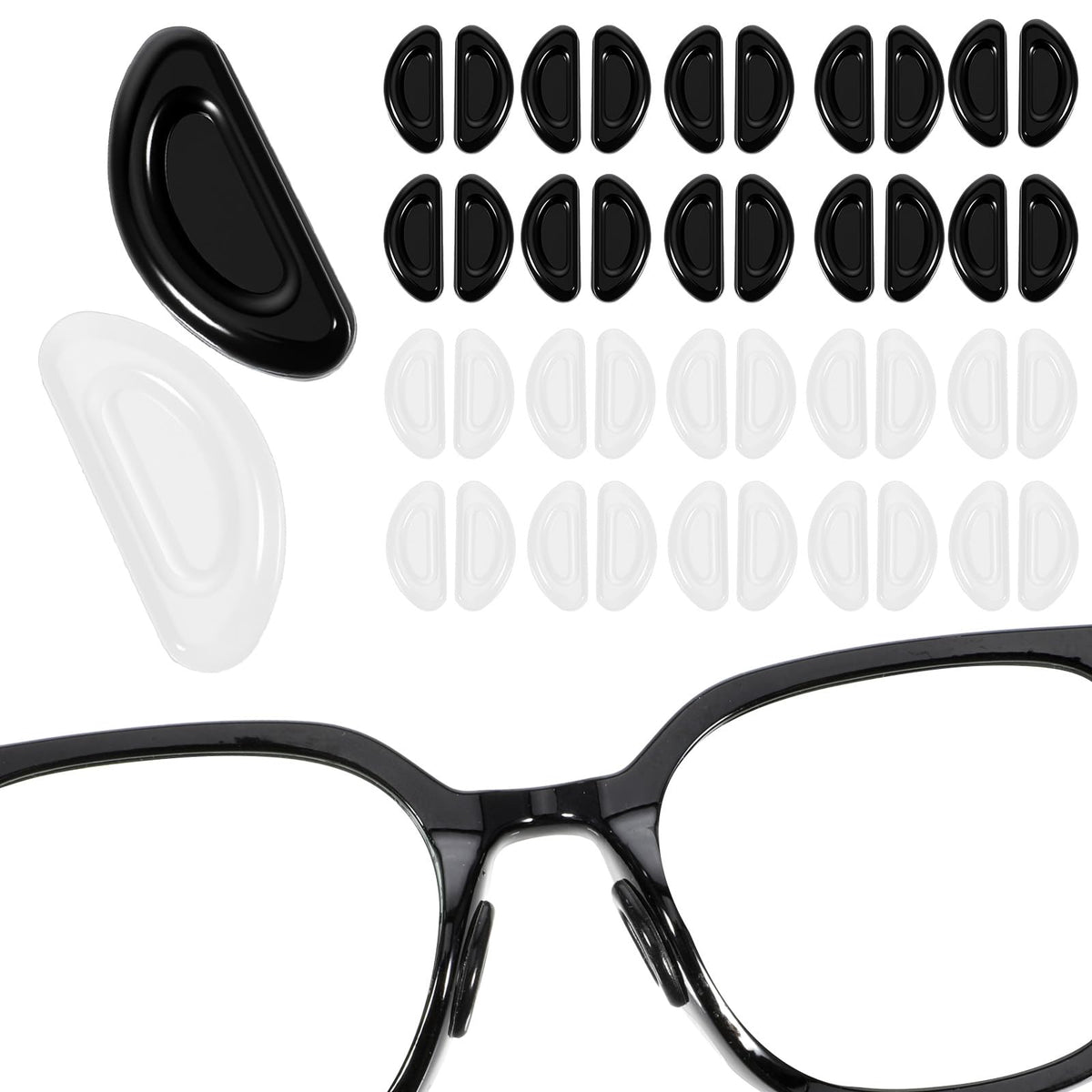 20 pairs of silicone eyeglass nose pads