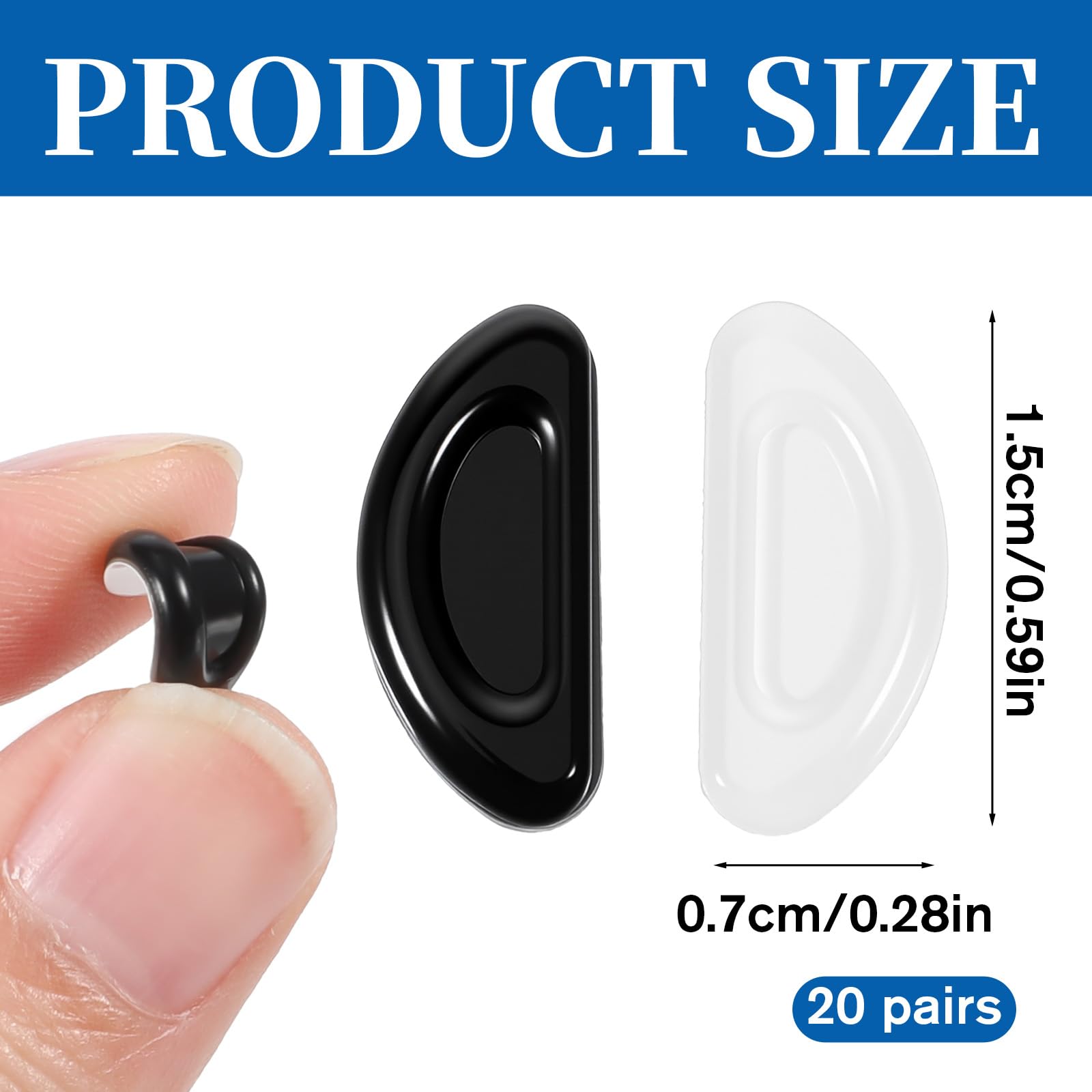 Close-up of anti-slip silicone nose pads for glasses