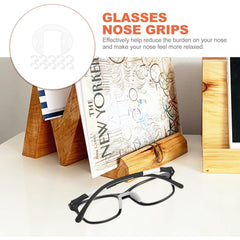 Transparent U-shaped silicone nose pads on a frame