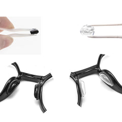 Soft silicone eyeglass nose pad ergonomic design