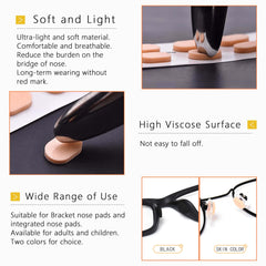 D-shaped nose pad with self-adhesive for eyewear