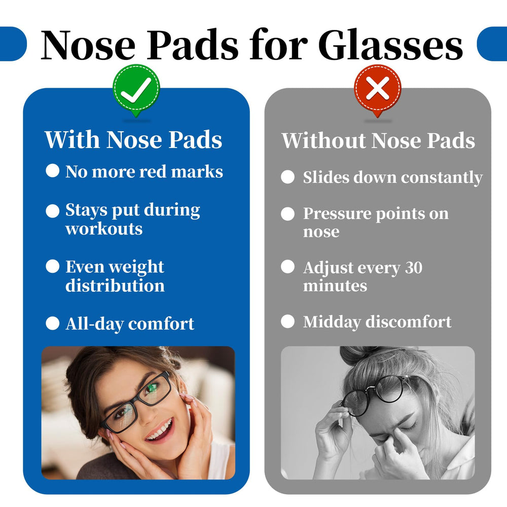All-day comfort silicone nose pads on glasses