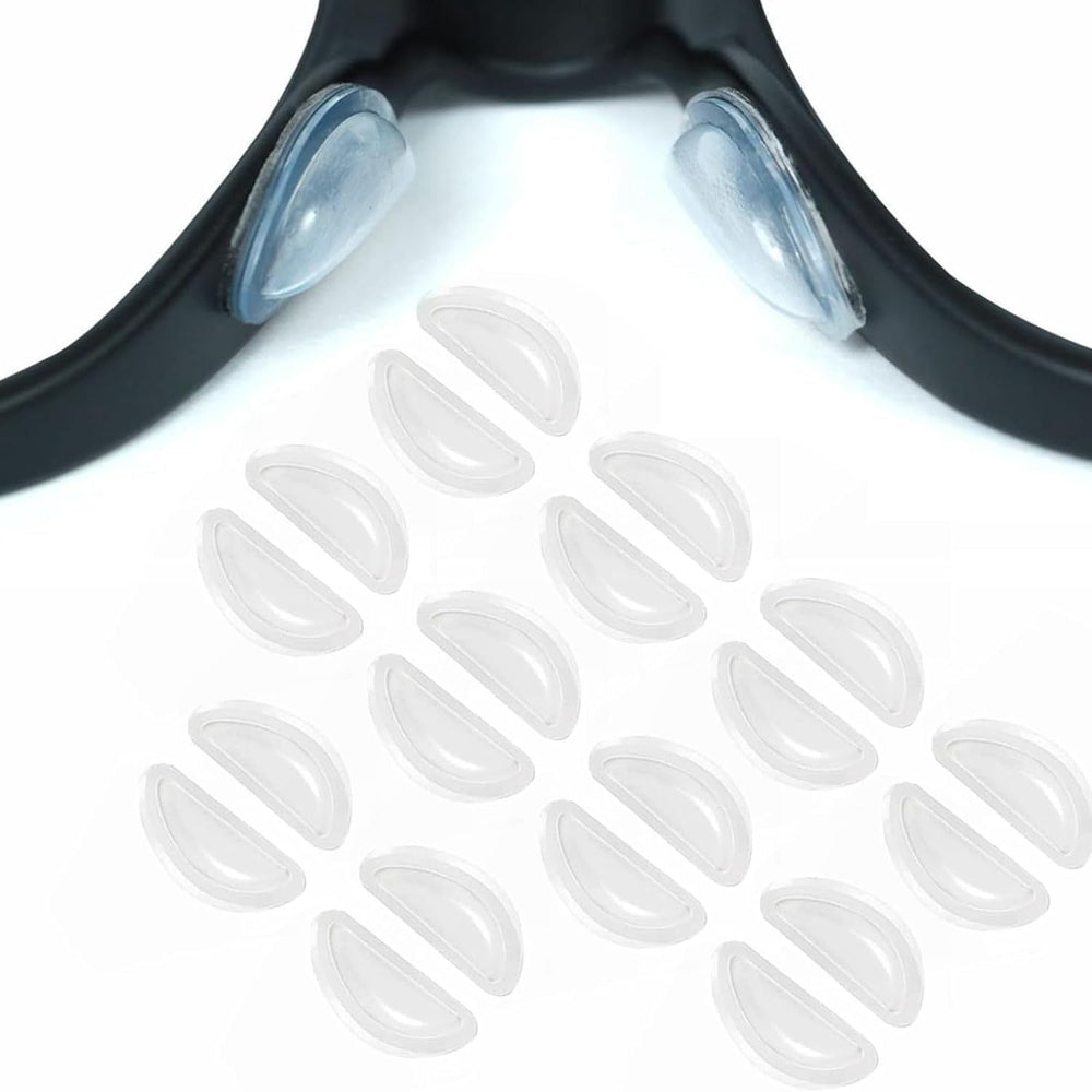 10 pairs of white silicone adhesive nose pads for glasses and sunglasses