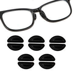 Ten-piece set of black silicone air bag eyeglass nose pads