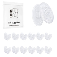 Twelve pairs of clear silicone nose pads compatible with Oakley and Maui Jim sunglasses