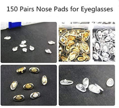 Close-up of clear PVC eyeglass nose pads