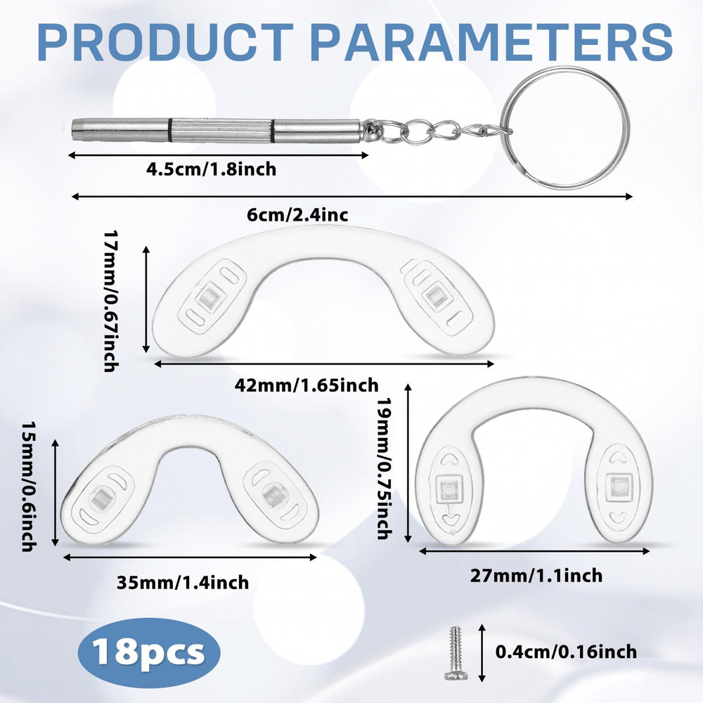 Three sizes: large, medium, small nose pads