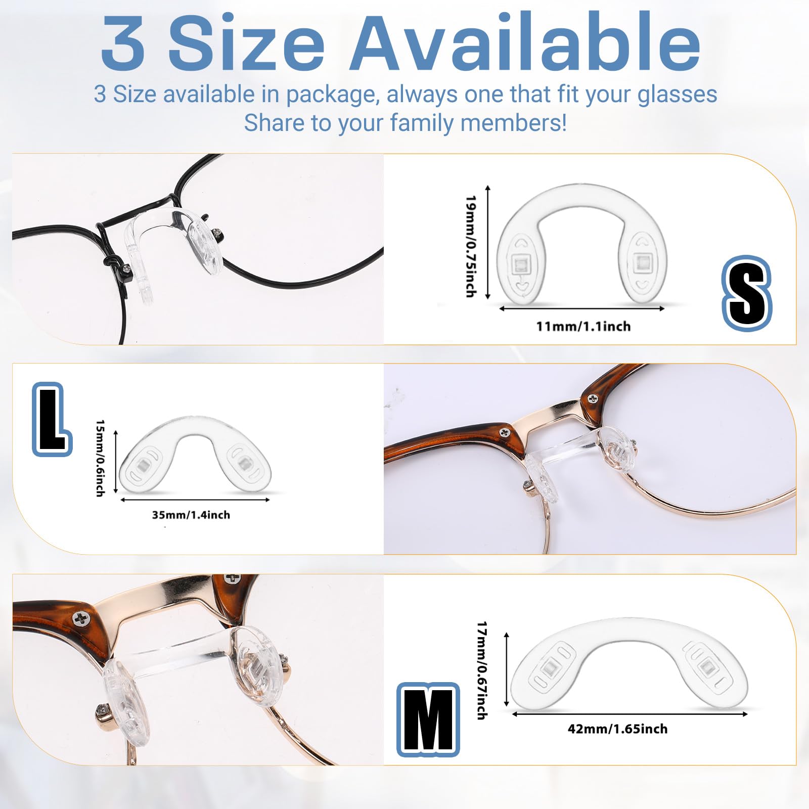 Includes 36 screws for nose pads