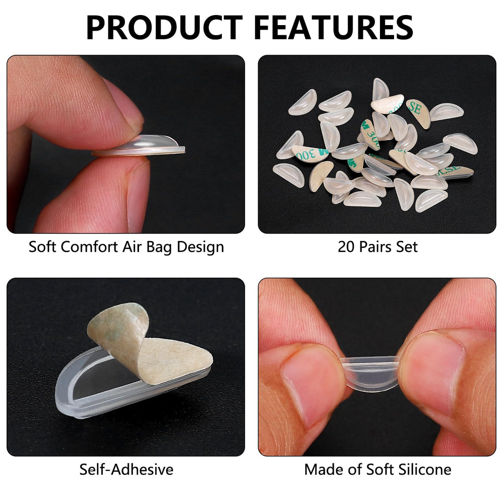 Easy-adhesive silicone nose pads for glasses