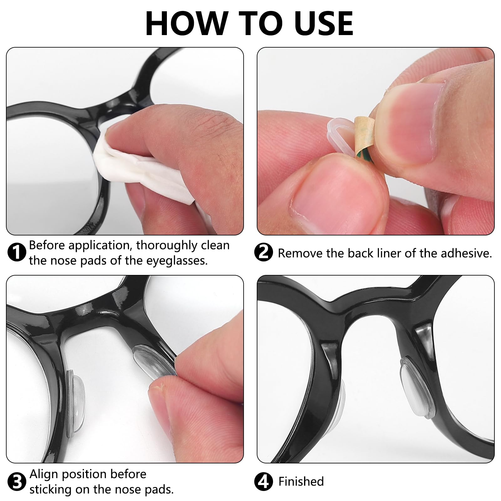 Nose pads helping glasses stay in place on nose