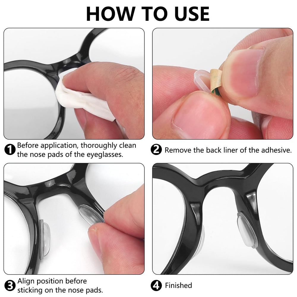 Nose pads helping glasses stay in place on nose