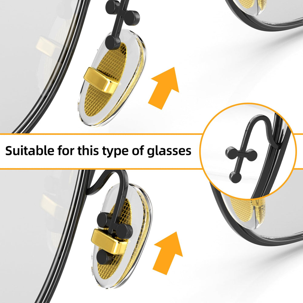 Cross-shaped plug-in nose pad compatibility illustration