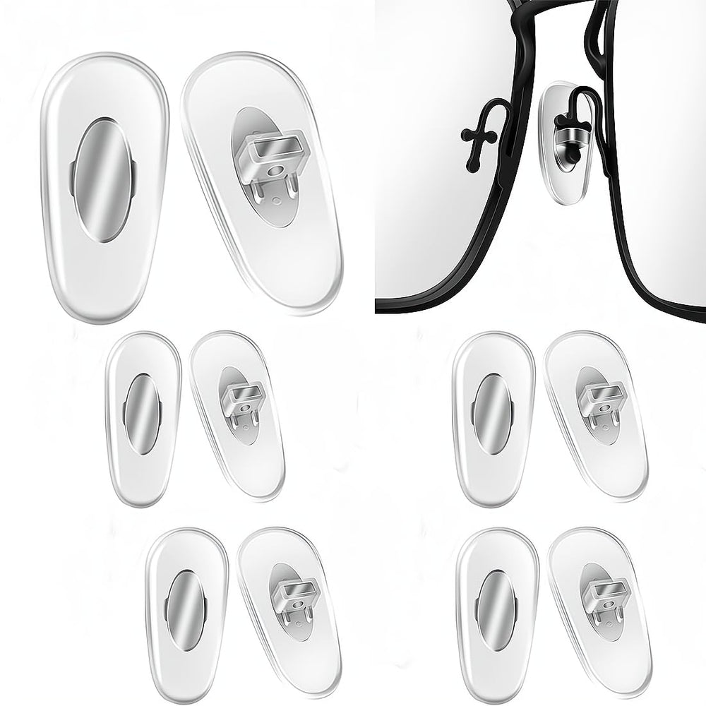 5-pair silver plug-in nose pads compatible with RB3549 and similar frames