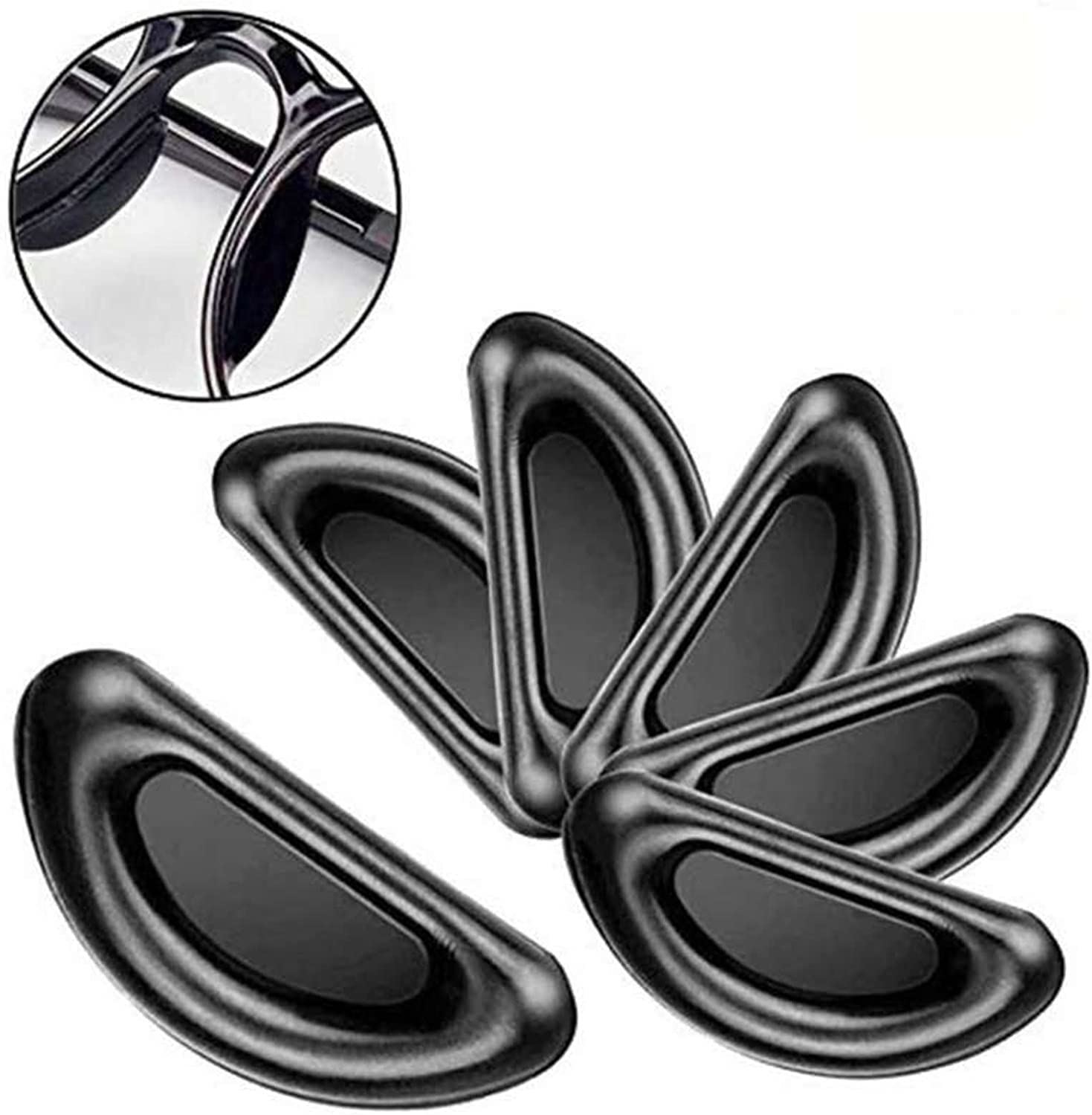 Nose pads on glasses showing anti-slip design