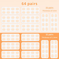 Skin-color soft foam nose pads for glasses, 9x6mm, 1.0mm thick