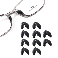 Transparent pea-shaped adhesive eyeglasses nose pads packaging front view